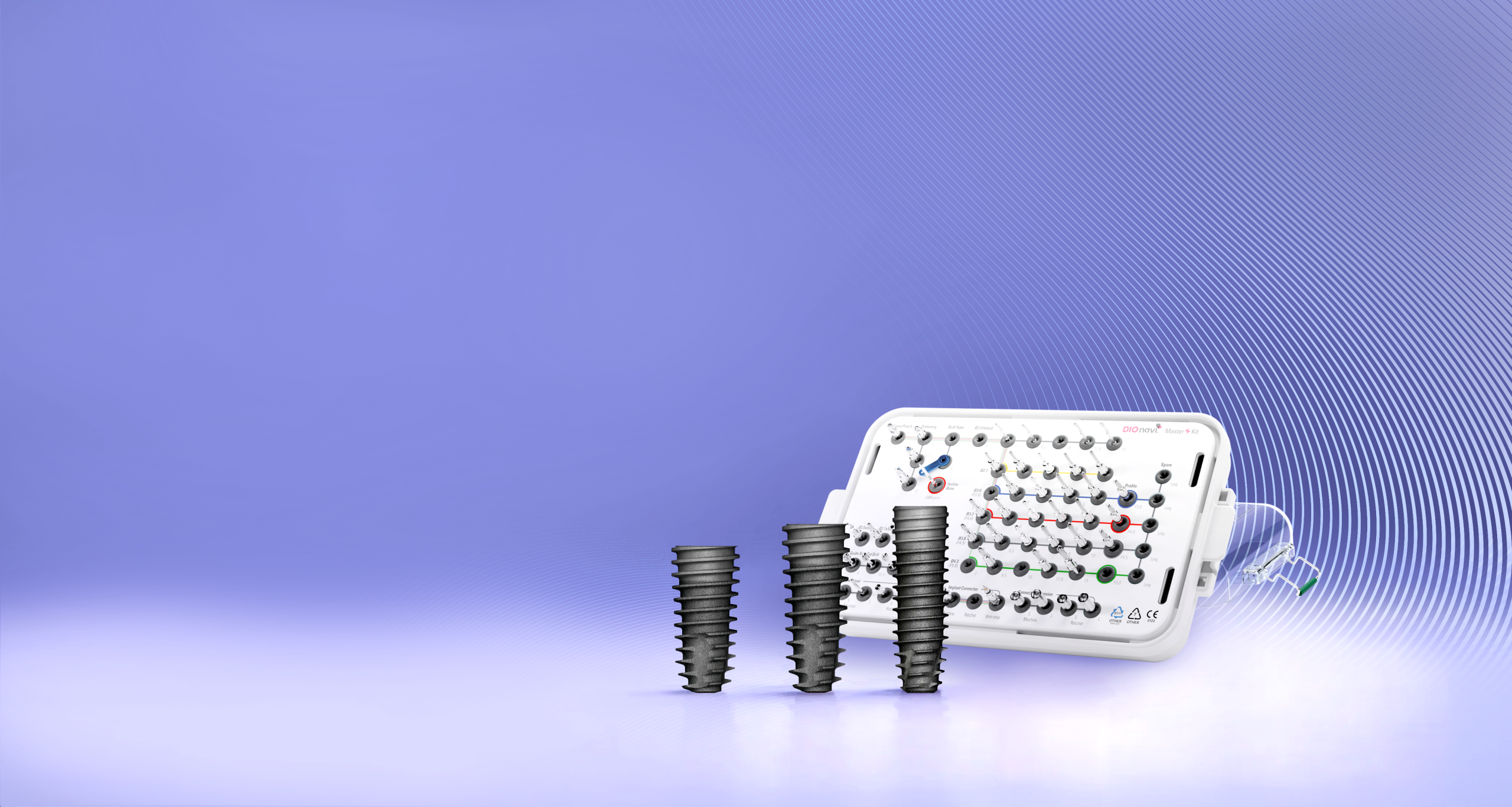 DIO Implant USA homepage hero image with implants and kit on the right.