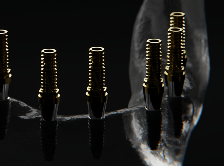 Implants on a black background.